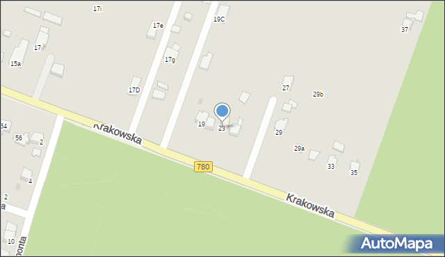 Chełmek, Krakowska, 23, mapa Chełmek