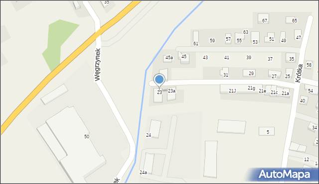 Chełmiec, Krótka, 23, mapa Chełmiec