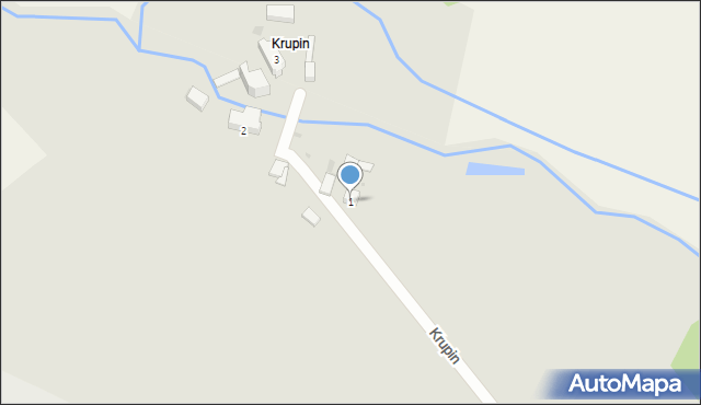 Chojna, Krupin, 1, mapa Chojna