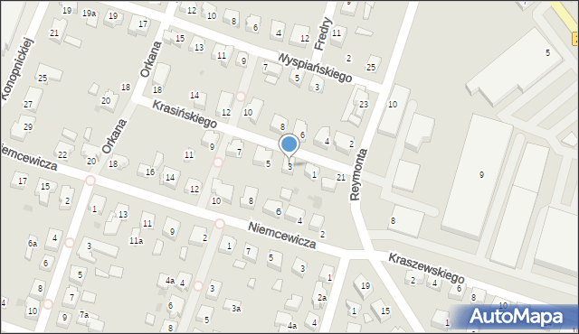 Chojnice, Krasińskiego, 3, mapa Chojnic