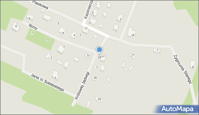 Chorzele, Królowej Jadwigi, 1A, mapa Chorzele