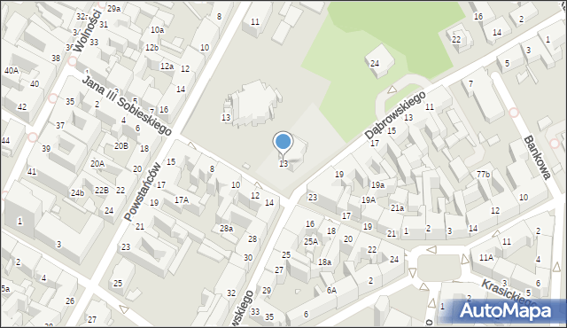 Chorzów, Króla Jana III Sobieskiego, 13, mapa Chorzów