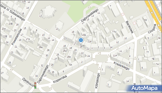 Chorzów, Króla Jana III Sobieskiego, 19, mapa Chorzów