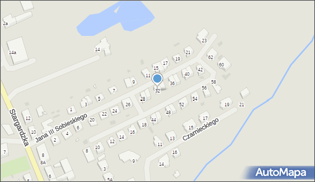 Choszczno, Króla Jana III Sobieskiego, 32, mapa Choszczno