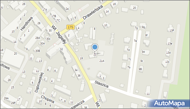 Choszczno, Króla Władysława Jagiełły, 21, mapa Choszczno