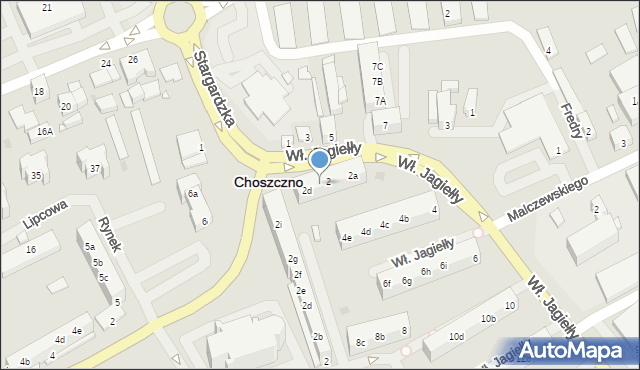 Choszczno, Króla Władysława Jagiełły, 2c, mapa Choszczno