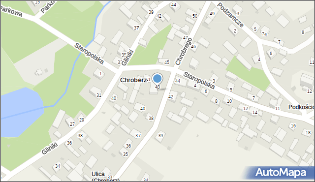Chroberz, Króla Bolesława Chrobrego, 43A, mapa Chroberz