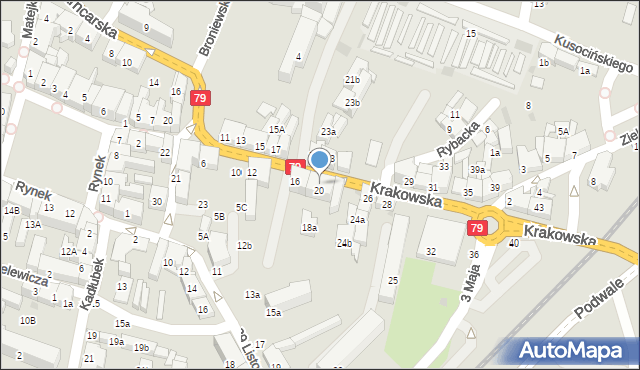 Chrzanów, Krakowska, 24c, mapa Chrzanów