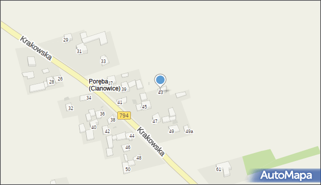 Cianowice, Krakowska, 43, mapa Cianowice