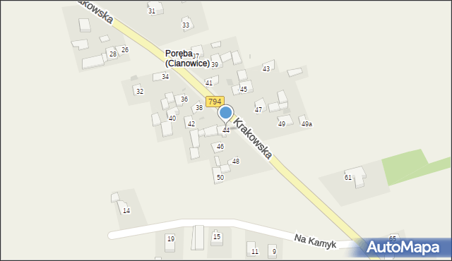 Cianowice, Krakowska, 44, mapa Cianowice