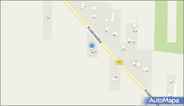 Cianowice, Krakowska, 74, mapa Cianowice