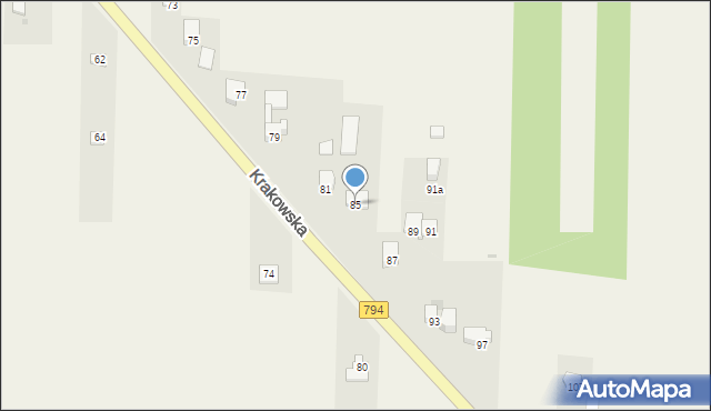 Cianowice, Krakowska, 85, mapa Cianowice