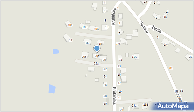 Ciechanów, Krubińska, 20a, mapa Ciechanów