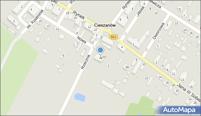 Cieszanów, Króla Jana III Sobieskiego, 4a, mapa Cieszanów