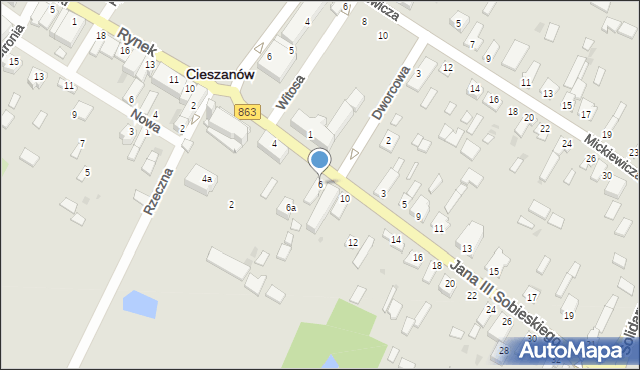 Cieszanów, Króla Jana III Sobieskiego, 6, mapa Cieszanów