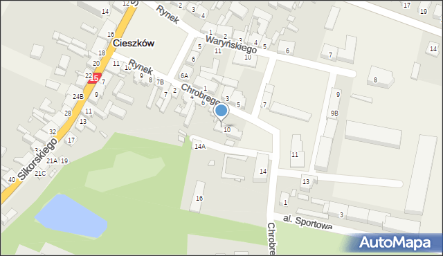 Cieszków, Króla Bolesława Chrobrego, 10A, mapa Cieszków