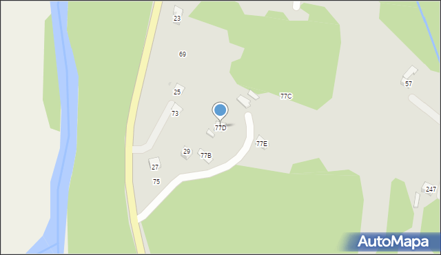 Ciężkowice, Krynicka, 77D, mapa Ciężkowice