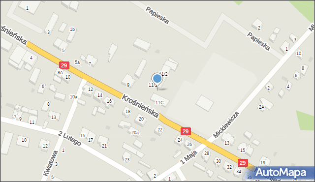 Cybinka, Krośnieńska, 11/3, mapa Cybinka