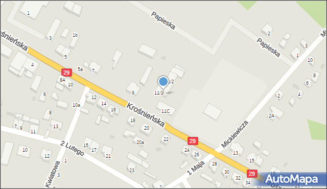 Cybinka, Krośnieńska, 11/4, mapa Cybinka