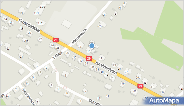 Cybinka, Krośnieńska, 17, mapa Cybinka