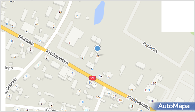 Cybinka, Krośnieńska, 1b, mapa Cybinka