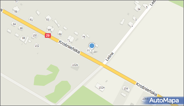 Cybinka, Krośnieńska, 79, mapa Cybinka