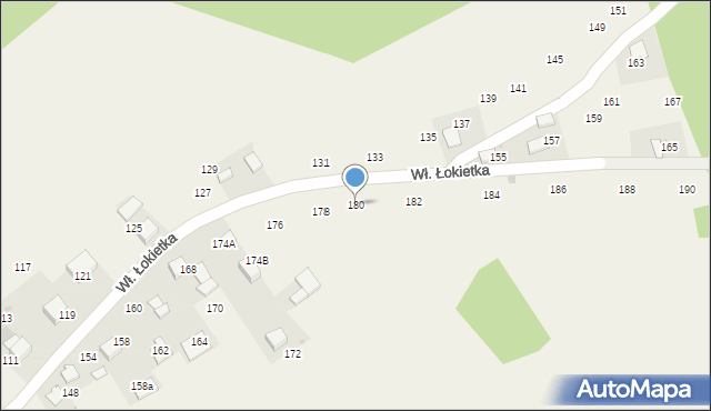 Czajowice, Króla Władysława Łokietka, 180, mapa Czajowice