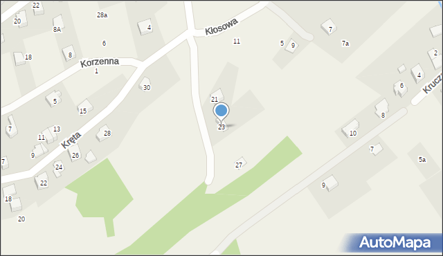 Czaniec, Krokusów, 23, mapa Czaniec