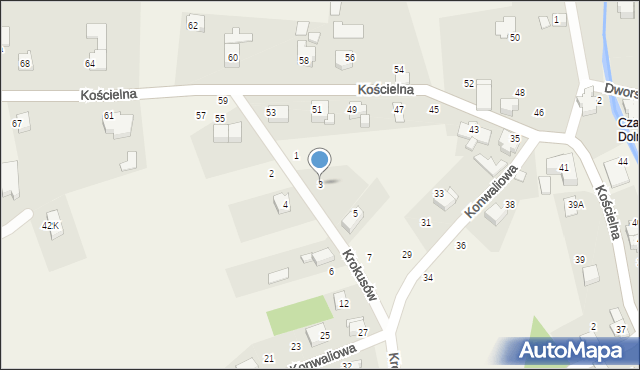 Czaniec, Krokusów, 3, mapa Czaniec