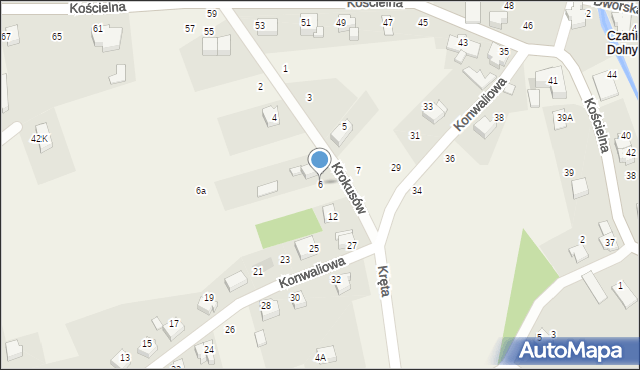 Czaniec, Krokusów, 6, mapa Czaniec