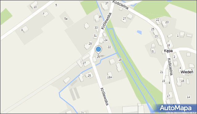 Czaniec, Królewska, 20, mapa Czaniec