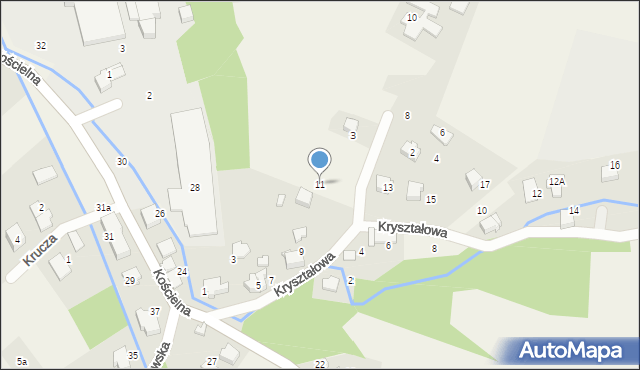 Czaniec, Kryształowa, 11, mapa Czaniec