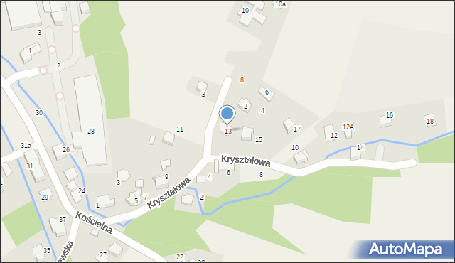 Czaniec, Kryształowa, 13, mapa Czaniec