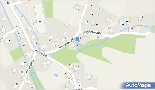 Czaniec, Kryształowa, 2, mapa Czaniec