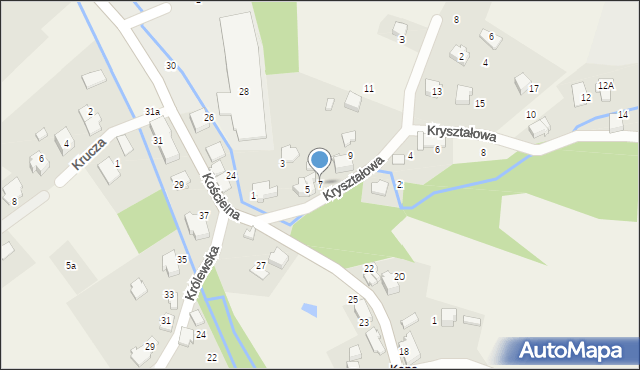 Czaniec, Kryształowa, 7, mapa Czaniec