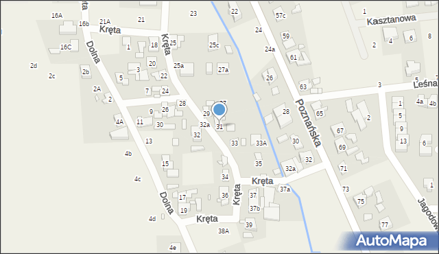 Czapury, Kręta, 31, mapa Czapury