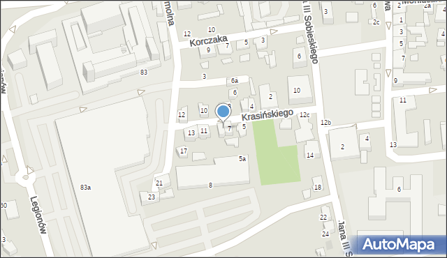 Czechowice-Dziedzice, Krasińskiego Zygmunta, 9, mapa Czechowic-Dziedzic