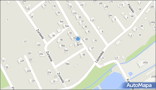 Czechowice-Dziedzice, Krucza, 64, mapa Czechowic-Dziedzic