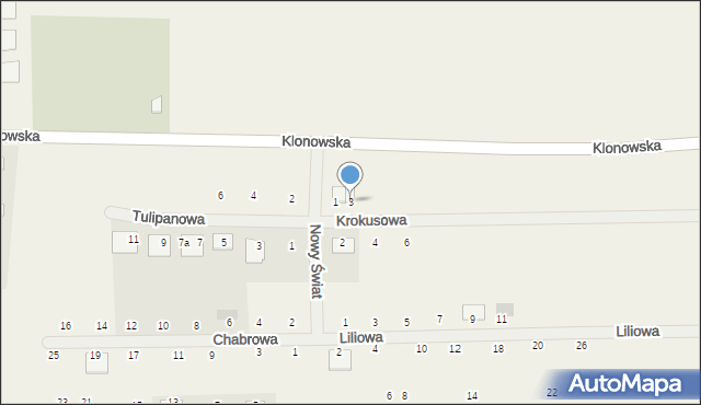 Czerlejno, Krokusowa, 3, mapa Czerlejno