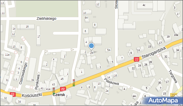 Czersk, Królowej Jadwigi, 2A, mapa Czersk