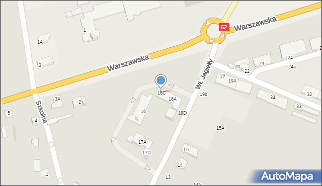 Czerwińsk nad Wisłą, Króla Władysława Jagiełły, 18C, mapa Czerwińsk nad Wisłą