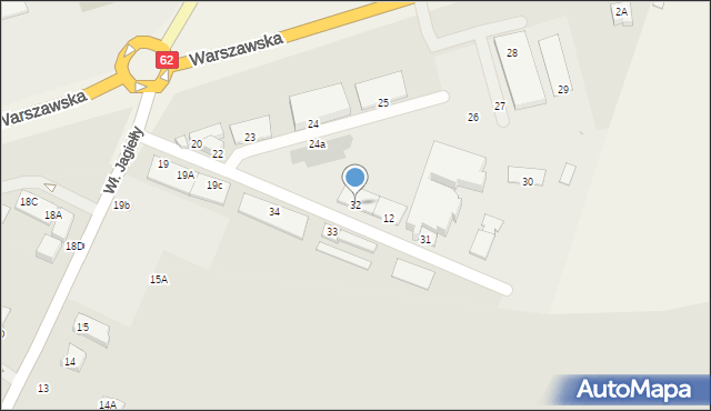 Czerwińsk nad Wisłą, Króla Władysława Jagiełły, 32, mapa Czerwińsk nad Wisłą