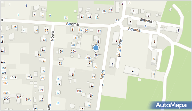 Czerwonak, Kręta, 29, mapa Czerwonak