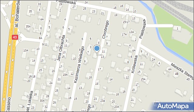 Częstochowa, Króla Bolesława Chrobrego, 12/14, mapa Częstochowy