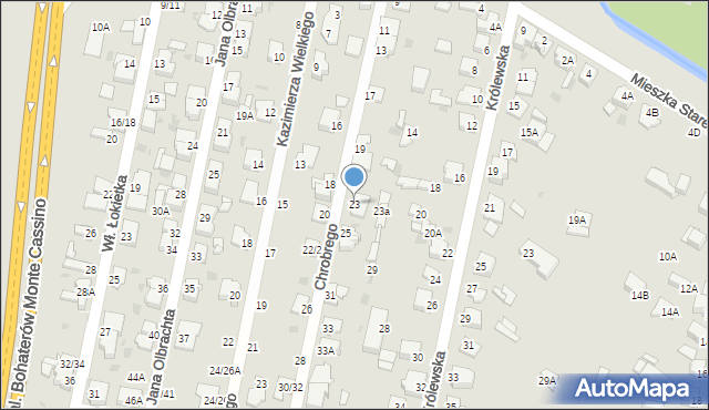 Częstochowa, Króla Bolesława Chrobrego, 23, mapa Częstochowy