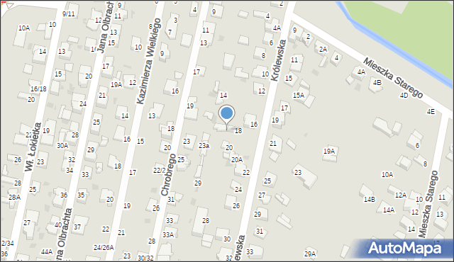 Częstochowa, Królewska, 18A, mapa Częstochowy