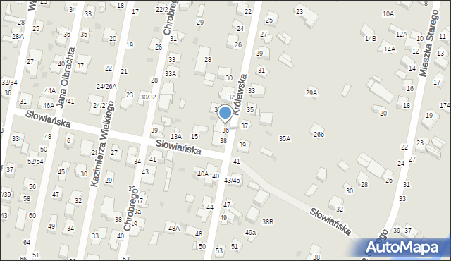 Częstochowa, Królewska, 36, mapa Częstochowy