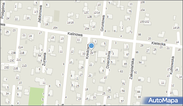 Częstochowa, Kredowa, 24, mapa Częstochowy