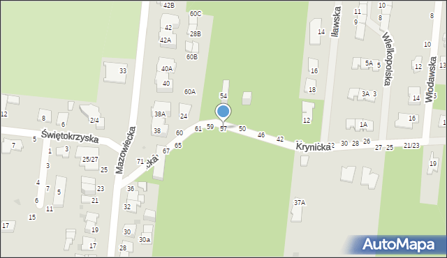 Częstochowa, Krynicka, 57, mapa Częstochowy