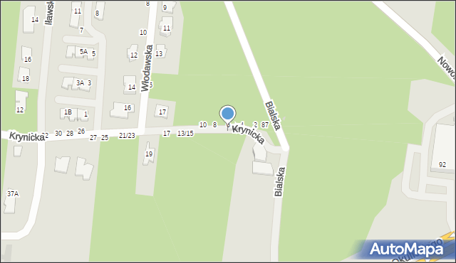 Częstochowa, Krynicka, 7, mapa Częstochowy